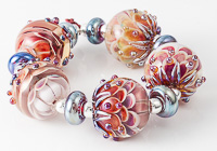 Silver Glass Lampwork Dahlia Beads
