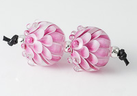Pink Dahlia Lampwork Beads