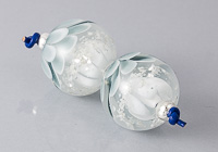 Blue Glitter Dahlia Lampwork Beads alternative view 1