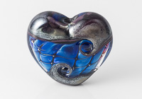 Silver Glass Lampwork Heart Bead