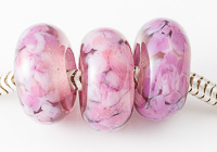 Pink Lampwork Charm Beads