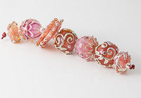 Pink and Gold Lampwork Beads alternative view 2