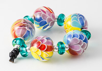 Rainbow Dahlia Lampwork Beads alternative view 1
