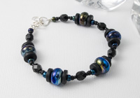 Black and Blue Lampwork Bracelet