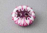 "Raspberry Ripple" Lampwork Button