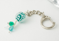 Teal Scrollwork Handbag Charm