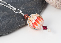 Dahlia Lampwork Pendant