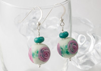 Rose Lampwork Earrings