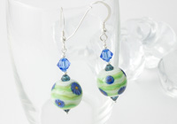 "Green Fields" Lampwork Earrings