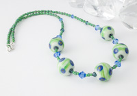 "Green Fields" Lampwork Necklace alternative view 1