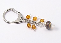 Amber Lampwork Handbag Charm