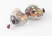 Dichroic Lampwork Heart Beads