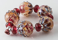 Lampwork Dahlia Bead Set alternative view 1