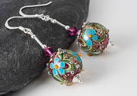 Flowery Lampwork Earrings