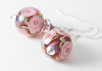 Pink Rose Lampwork Earrings alternative view 2