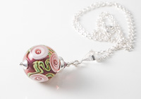 Pink Rose Lampwork Pendant alternative view 2