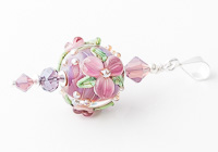 Pink Flowery Lampwork Pendant alternative view 2