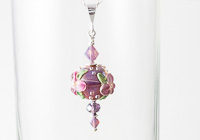 Pink Flowery Lampwork Pendant alternative view 1