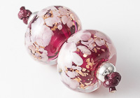 Pink Lampwork Bead Pair alternative view 1