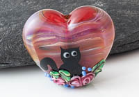 Kitty Lampwork Heart Bead alternative view 2