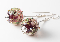 Pink Flowery Lampwork Earrings alternative view 2