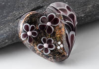 Dichroic Lampwork Heart Bead