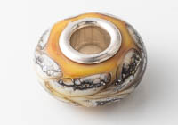 Mustard Silver Cored Lampwork Bead