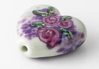 Flowery Lampwork Heart Bead alternative view 2