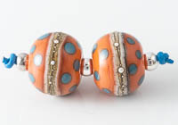 Ivory Banded Lampwork Beads