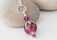 Pink Dahlia Lampwork Pendant