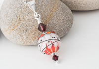 Red Dahlia Lampwork Pendant