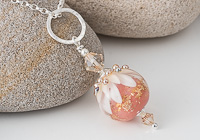 Peachy Dahlia Lampwork Pendant alternative view 2