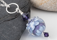 Purple Dahlia Lampwork Pendant