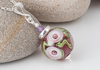 Pink Rose Lampwork Pendant alternative view 1