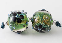 Dichroic Lampwork Flower Beads