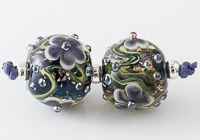 Glittery Lampwork Flower Beads