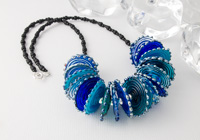 Blue Lampwork Disc Necklace