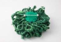 Dark Green Beaded Flower Brooch alternative view 1