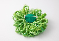 Bright Green Beaded Flower Brooch alternative view 1