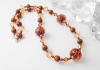 Amber Lampwork Dahlia Necklace