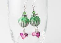 Pink and Green Lampwork Earrings alternative view 1