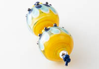 Yellow Lampwork Dahlia Bead Pair alternative view 1