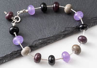 Purple and Silver Lampwork Bracelet