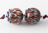 Lampwork Dahlia Bead Pair