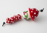 Lampwork Toadstool Bead Set