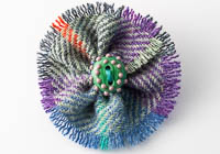 Harris Tweed Flower Brooch