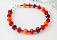 Mixed Orange Lampwork Bracelet