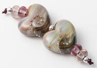 Pink Flower Lampwork Heart alternative view 2