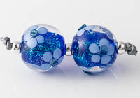 Dichroic Lampwork Flowery Beads