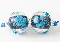 Dichroic Lampwork Flowery Beads